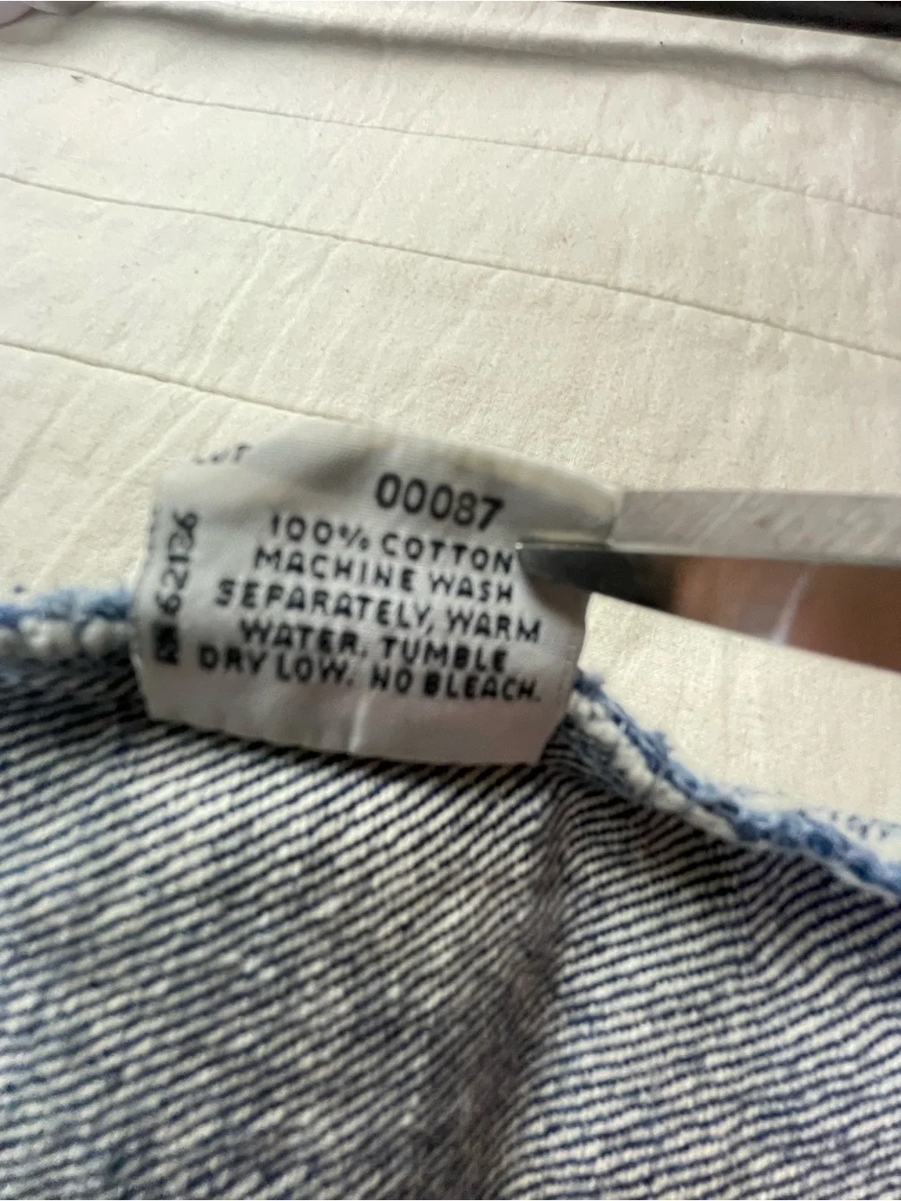 VTG 90s GUESS acid washed Denim Tote Bag in Washed Blue with Logo